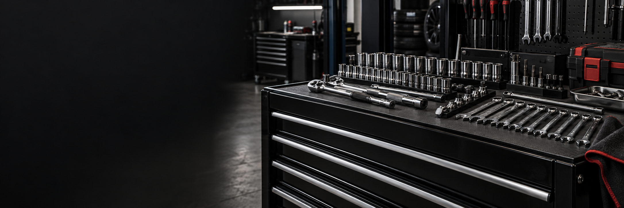 Organised workshop tool chest and equipment